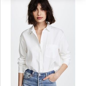 Madewell Drapey Oversized Boy Shirt, White- Small
